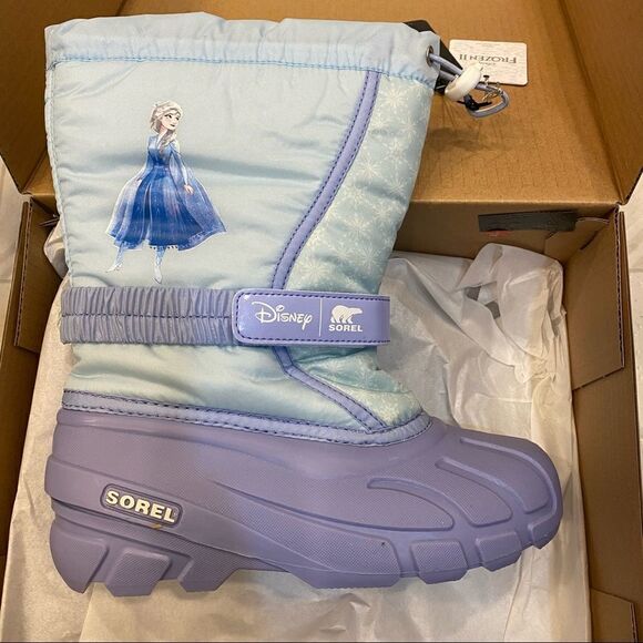 Disney x Sorel Little Girls Flurry Frozen 2 Winter Snow Boots- youth 6/woman’s-7 - Picture 4 of 6